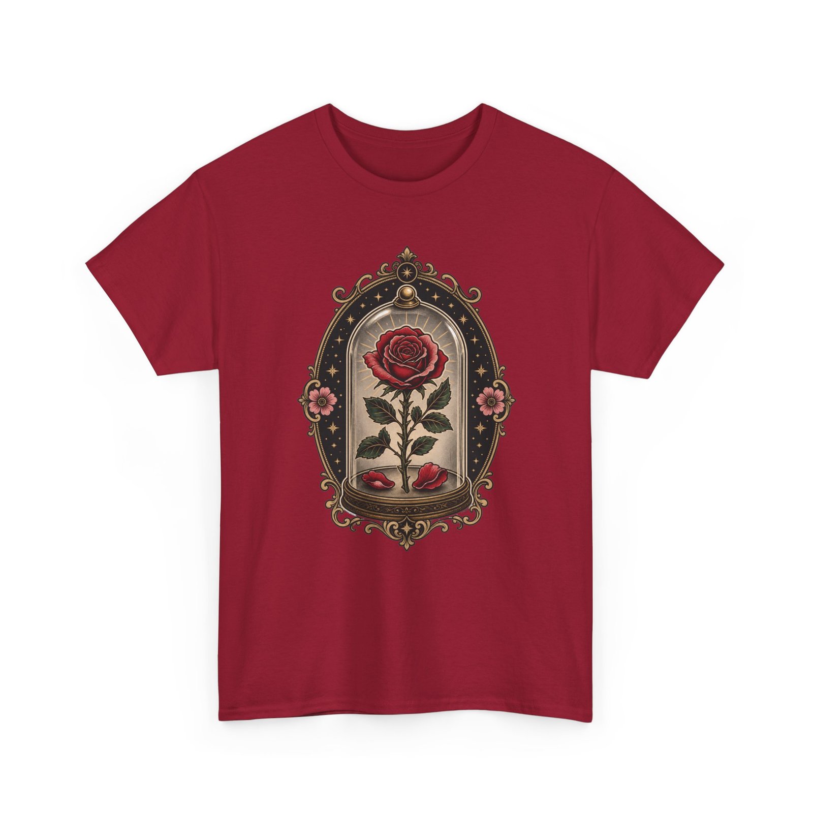Enchanted Rose - Unisex T-Shirt – Timeless Beauty, Captured in Glass
