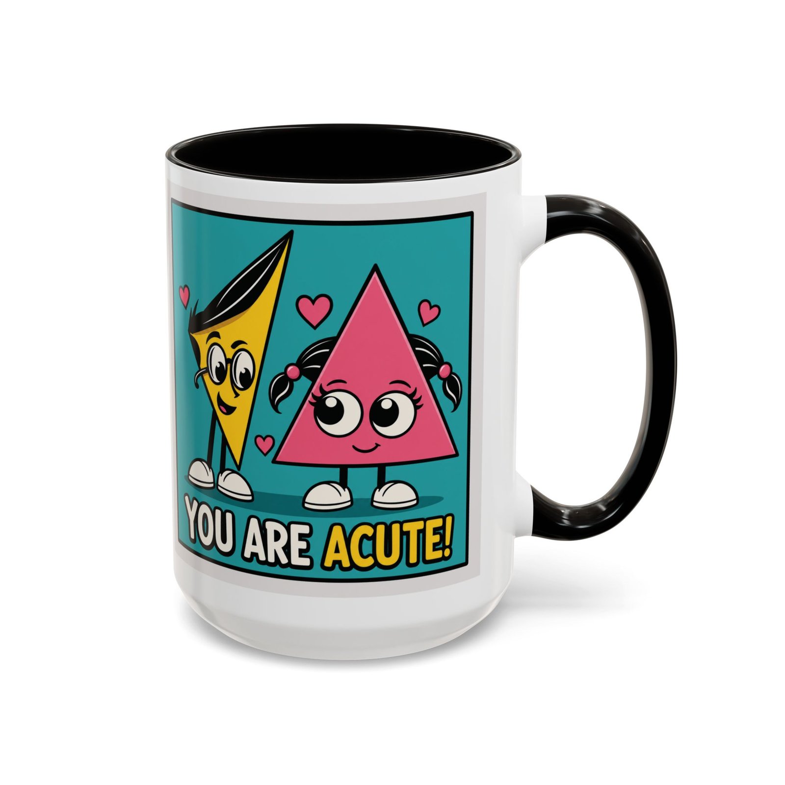You Are Acute - Color Accent Mug – Funny Geometry, Math Pun - Teacher - Image 13
