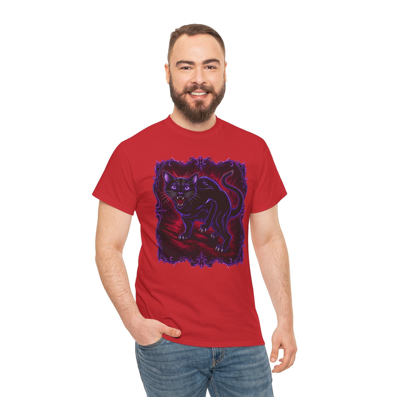 Hissing Black Cat – Unisex T-Shirt – Fierce, Feline and Full of Attitude - Image 8