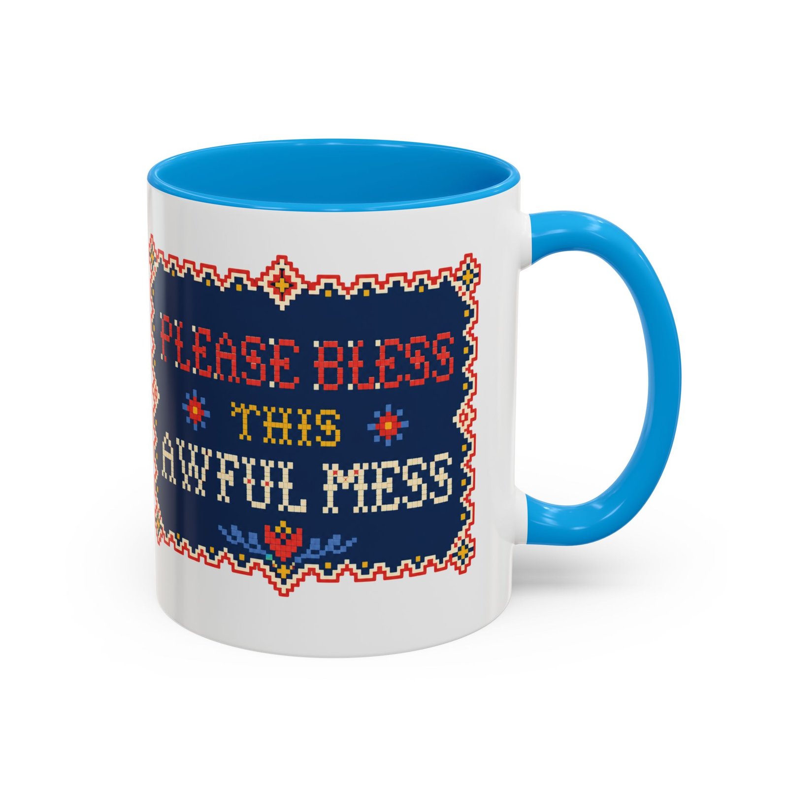 Please Bless This Awful Mess – 11oz or 15oz Accent Mug – Caffeine for Cozy Chaos - Image 13