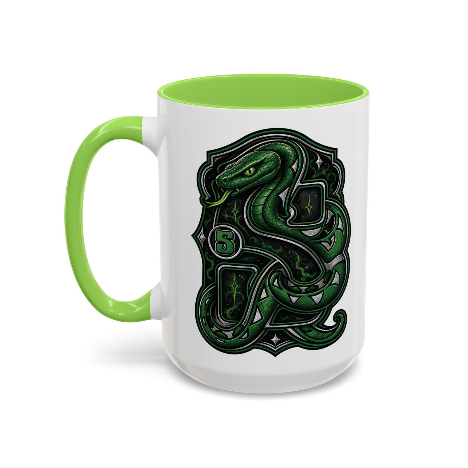 House of Snake – Accent Color Mug – Wizarding School Ambition in Every Sip - Image 16