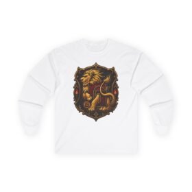 House of Lion – Long Sleeve T-Shirt – Wizarding School Courage for Chilly Adventures