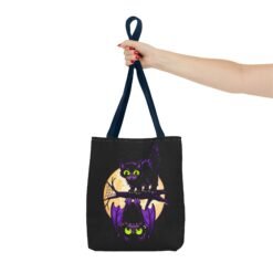 Moonlit Mischief - Tote Bag – Cute Halloween Cat and Bat - Image 52
