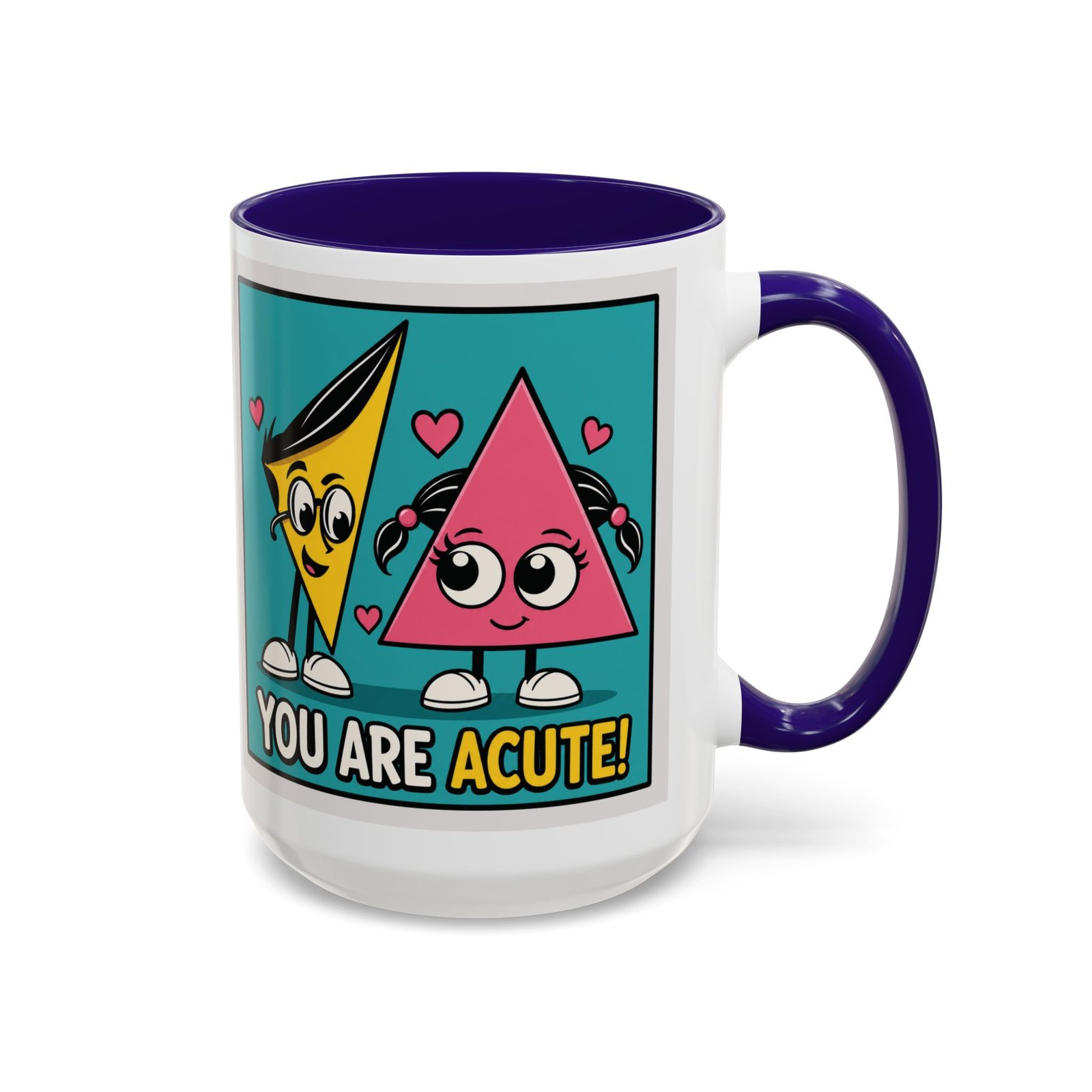 You Are Acute - Color Accent Mug – Funny Geometry, Math Pun - Teacher - Image 15