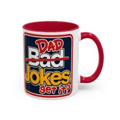 Dad Jokes – Color Accent Mug – Get It? You Will. - Image 9