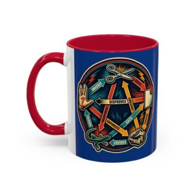Rock Paper Scissors Lizard LLAP – Color Accent 11oz or 15oz Mug – Sip Long and Prosper
