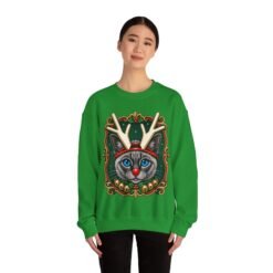 Rudolph Catmas Unisex Sweatshirt – Feline Festive, Reindeer Ready - Image 3
