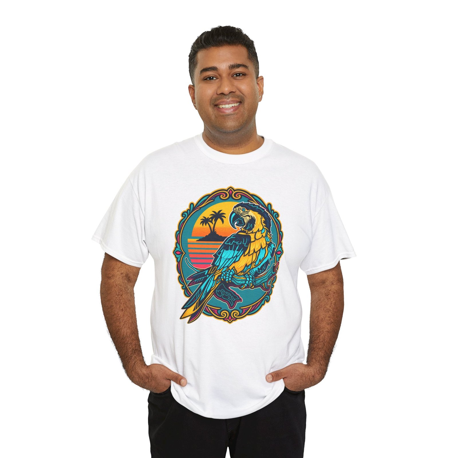 Retro Macaw - Unisex T-Shirt – Paradise Has Feathers - Image 3