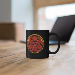 Biohazard Symbol - Black Mug – Sip with Caution - Image 4