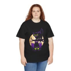 🌕🐱🦇 Spooky & Sweet Halloween Scene Unisex T-Shirt – Moonlit Mischief - Image 8