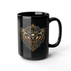 Death's-Head Moth - Black Mug – Dark Elegance with Every Sip - Image 10