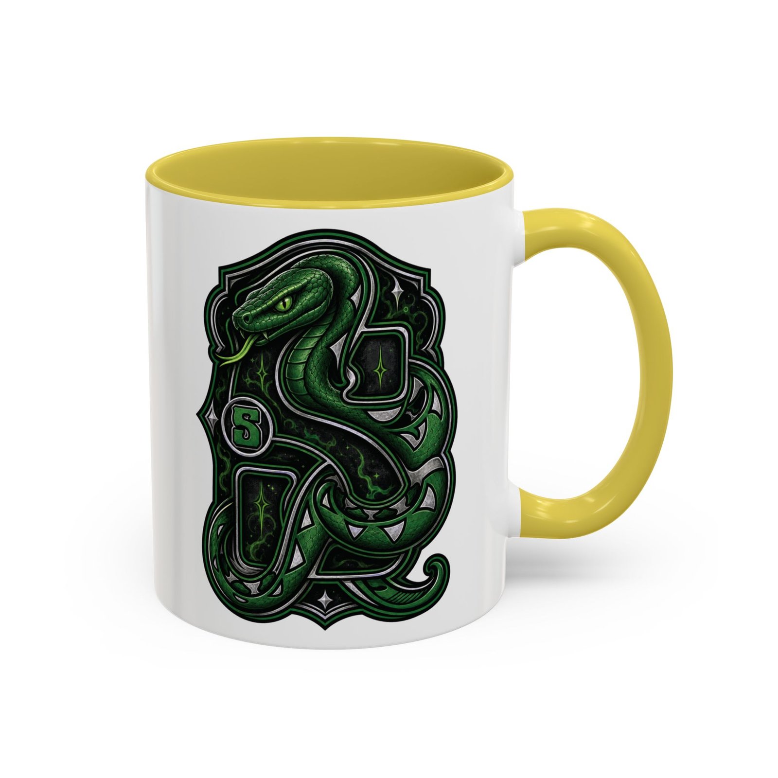 House of Snake – Accent Color Mug – Wizarding School Ambition in Every Sip - Image 3