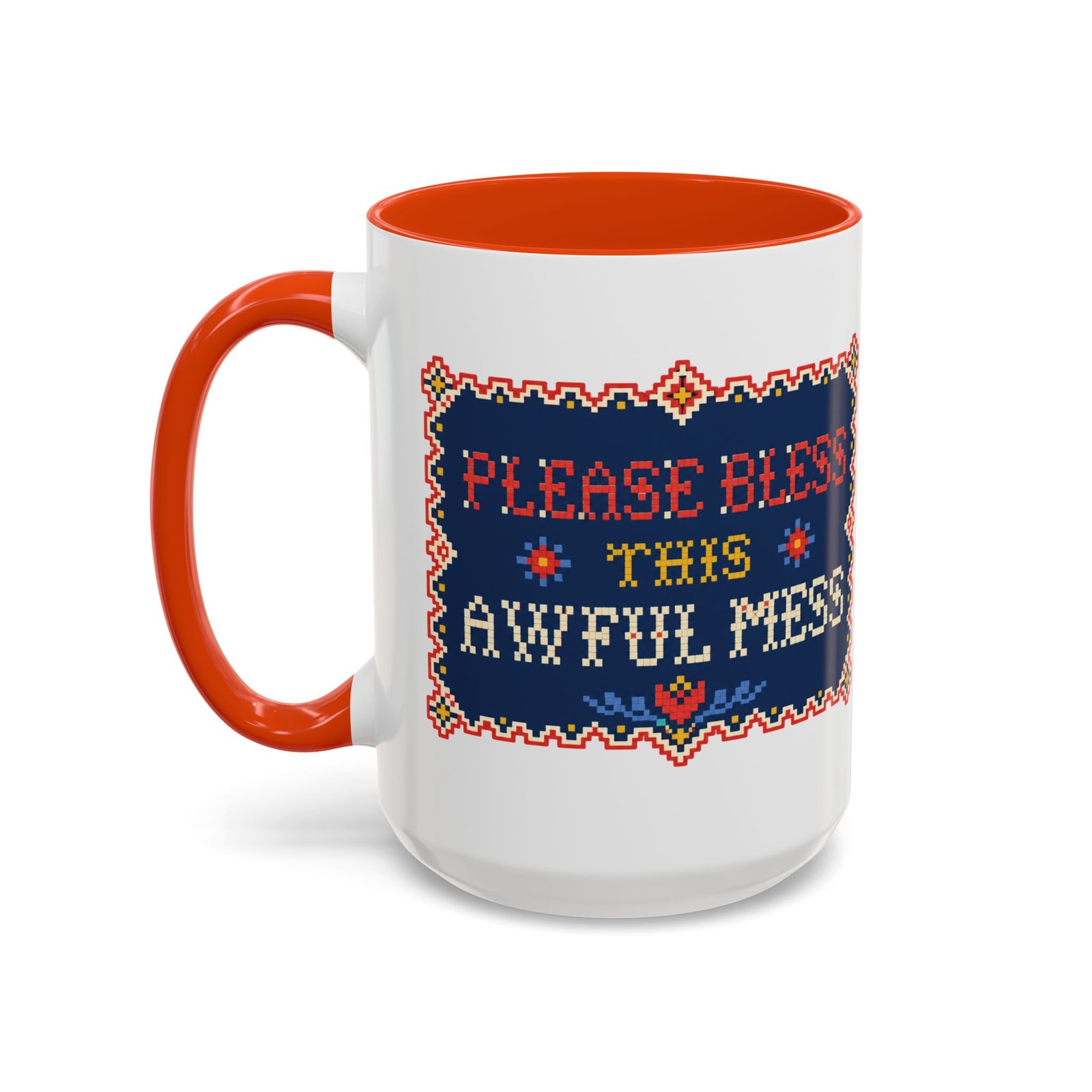 Please Bless This Awful Mess – 11oz or 15oz Accent Mug – Caffeine for Cozy Chaos - Image 40