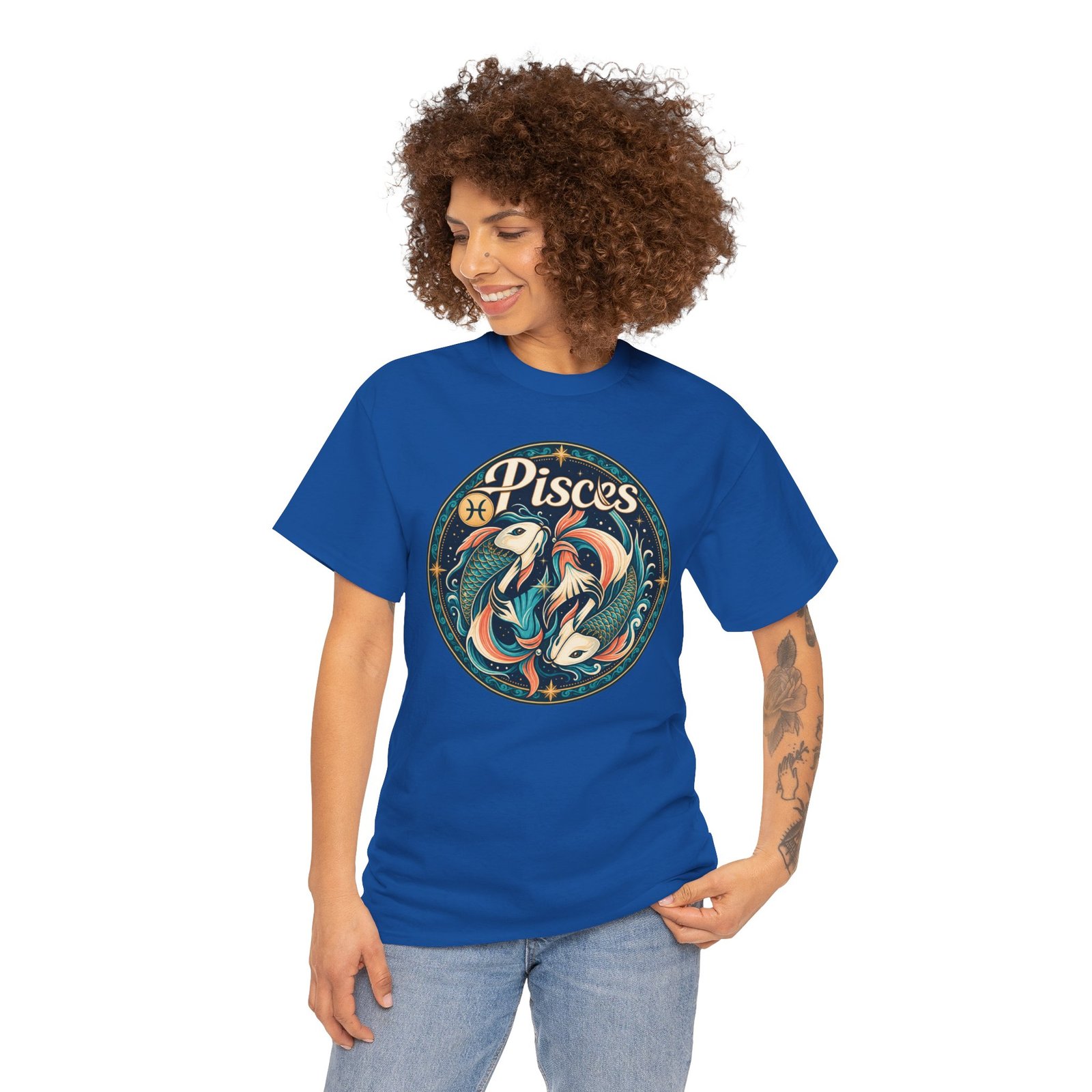 Pisces Zodiac - Unisex T-Shirt – Dream Deep, Flow Freely - Image 5