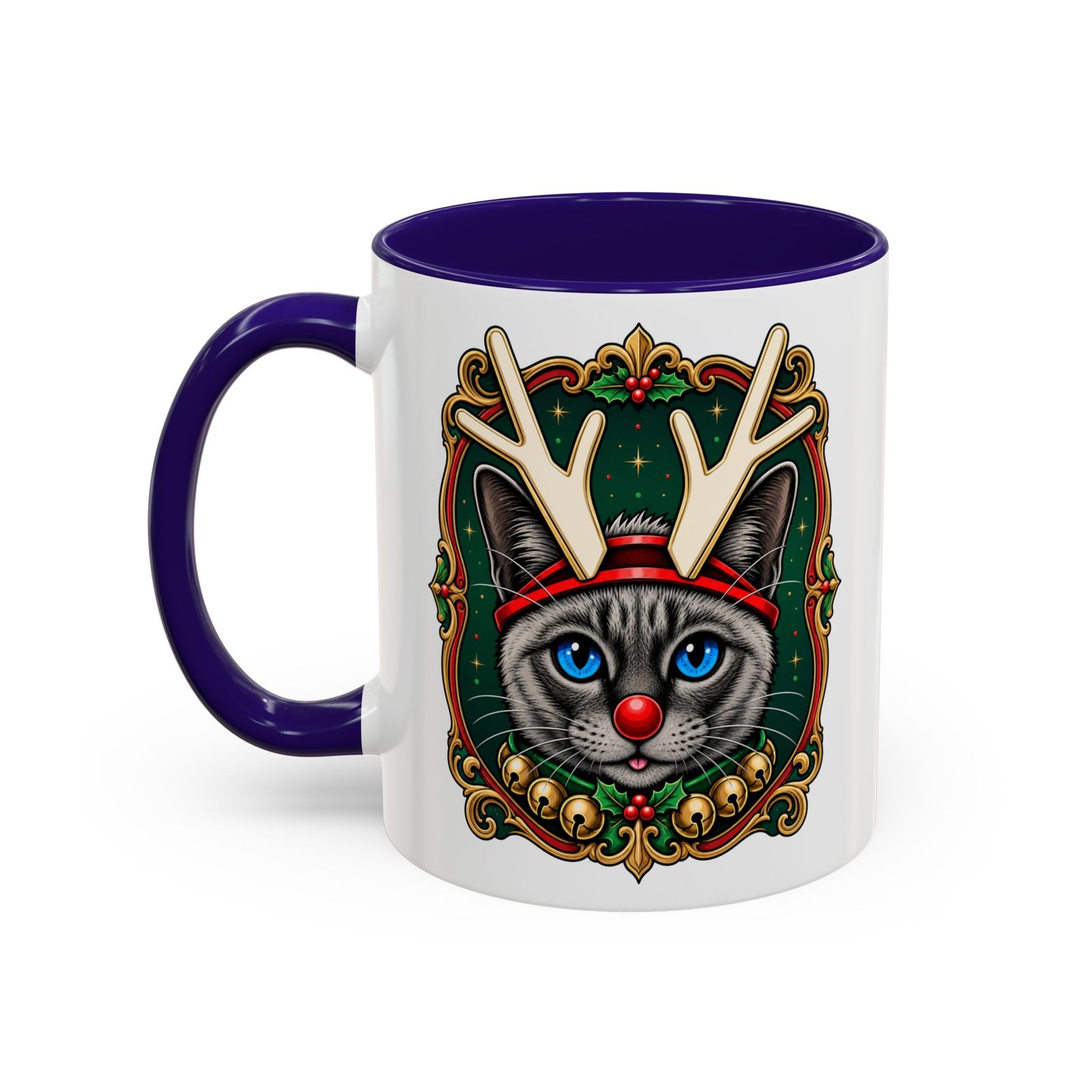 Rudolph the Reindeer Cat Color Accent Mug – Sip with Whiskers and Cheer - Image 6