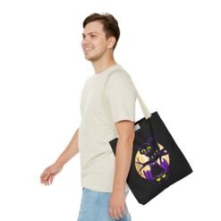 Moonlit Mischief - Tote Bag – Cute Halloween Cat and Bat - Image 43
