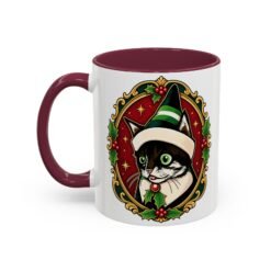 Elf Kitten – Color Accent Mug – Santa’s Cutest Little Helper - Image 8