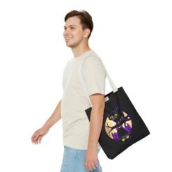 Moonlit Mischief - Tote Bag – Cute Halloween Cat and Bat - Image 31