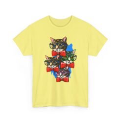 Nerdy Cat Club - Unisex T-Shirt – Funny Cats With Glasses, Bow Ties - Image 19