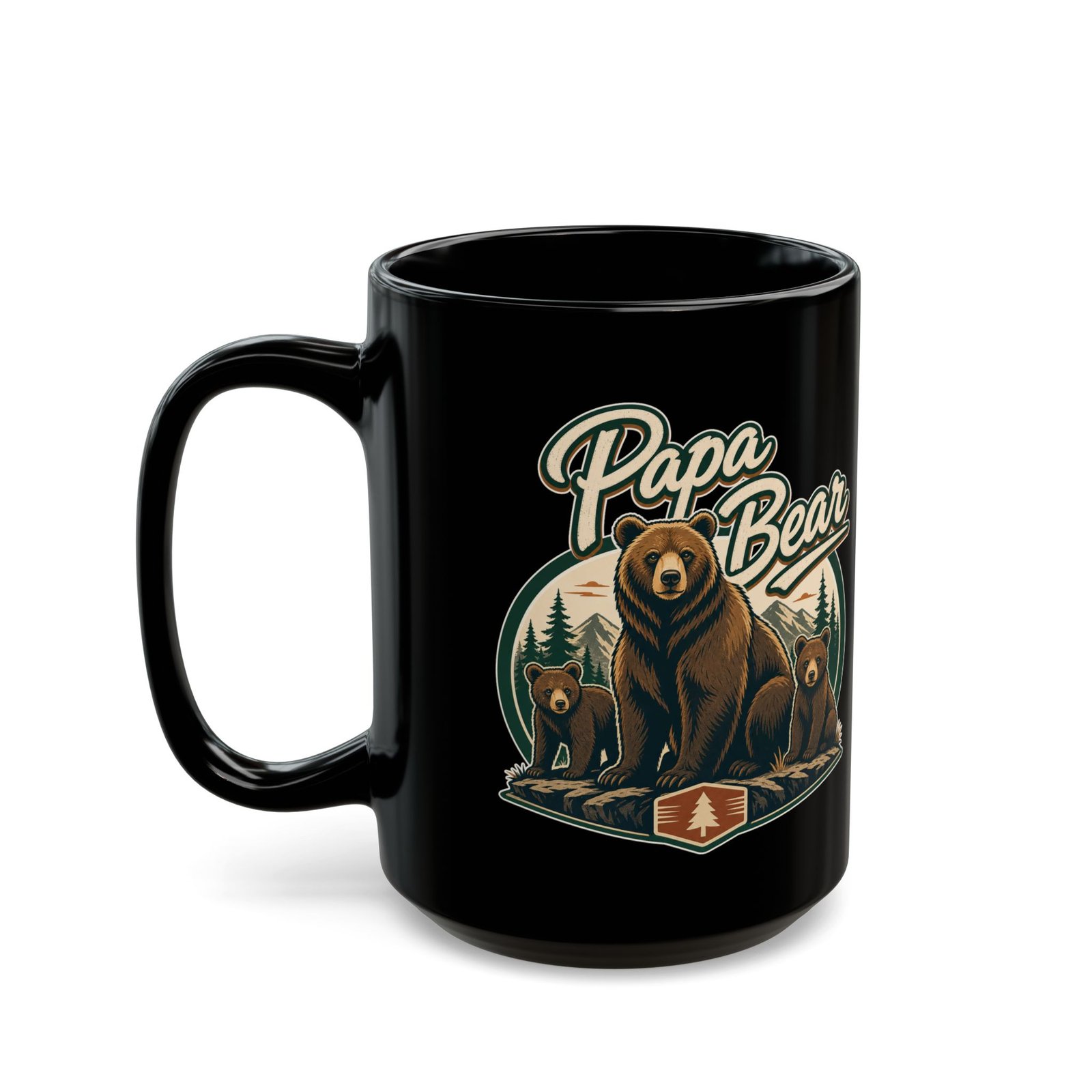 Papa Bear – Black Mug – Strong Coffee for the Head of the Den - Image 5