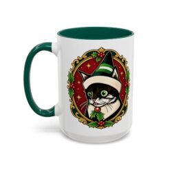 Elf Kitten – Color Accent Mug – Santa’s Cutest Little Helper - Image 14