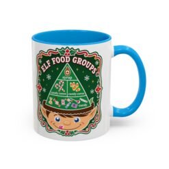 Alternative view of Elf Food Groups – Color Accent Mug – Sweet Sips, North Pole Style