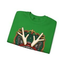 Alternative view of Rudolph Catmas Unisex Sweatshirt – Feline Festive, Reindeer Ready