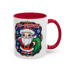 Alternative view of Kawaii Santa - Color Accent Mug – メリークリスマス with Every Sip