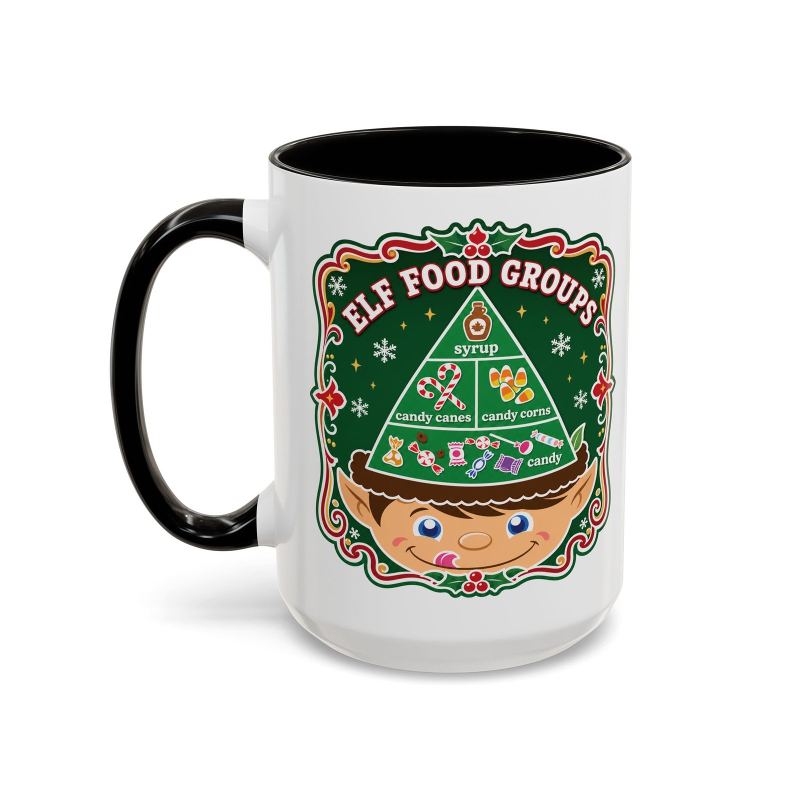 Elf Food Groups – Color Accent Mug – Sweet Sips, North Pole Style - Image 26