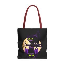 Moonlit Mischief - Tote Bag – Cute Halloween Cat and Bat - Image 21