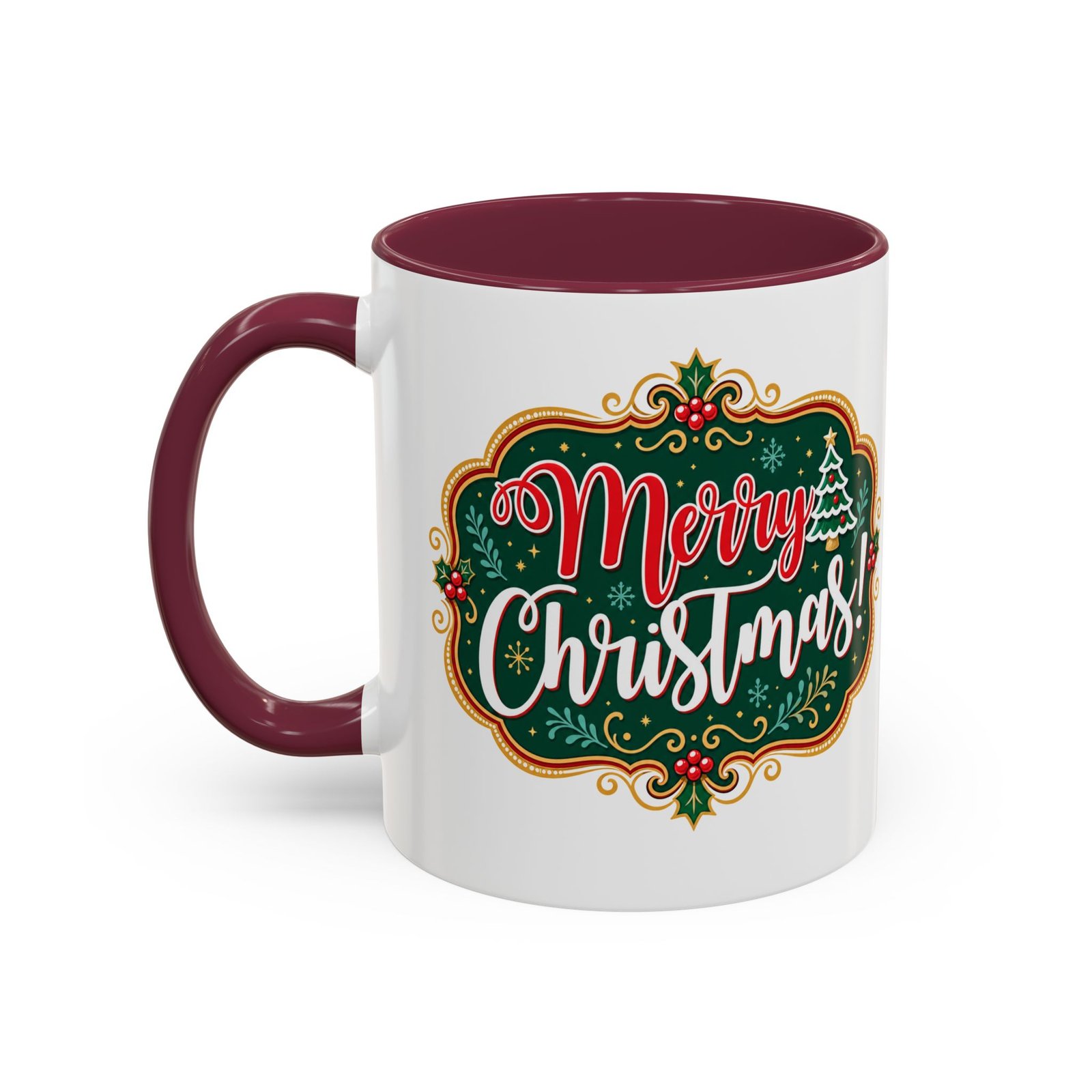 Merry Christmas - Color Accent Mug – Sip the Season in Style - Image 8