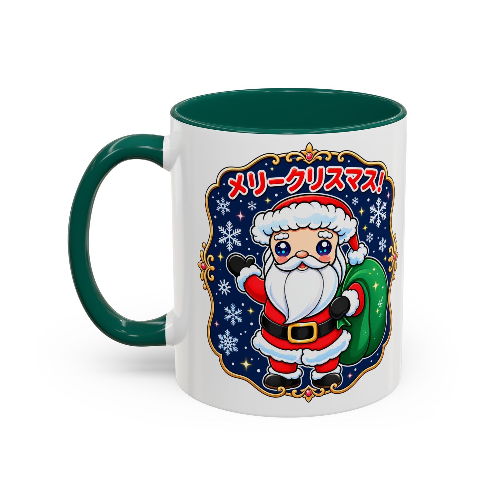 Kawaii Santa - Color Accent Mug – メリークリスマス with Every Sip - Image 8