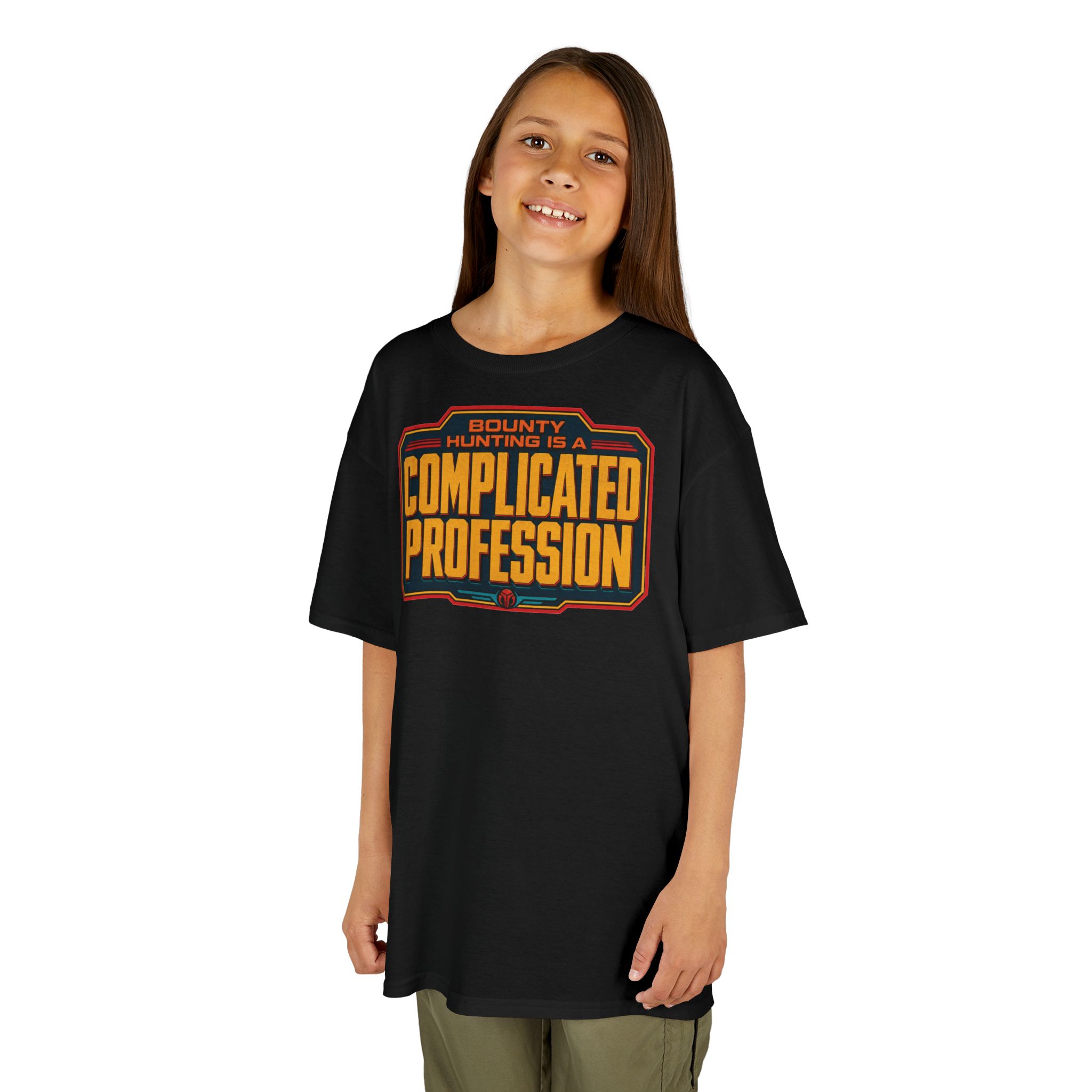 Bounty Hunting Is a Complicated Profession – Kids T-Shirt – Little Hunter, Big Mission - Image 2