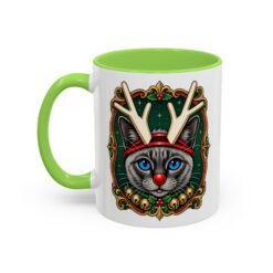 Rudolph the Reindeer Cat Color Accent Mug – Sip with Whiskers and Cheer - Image 14