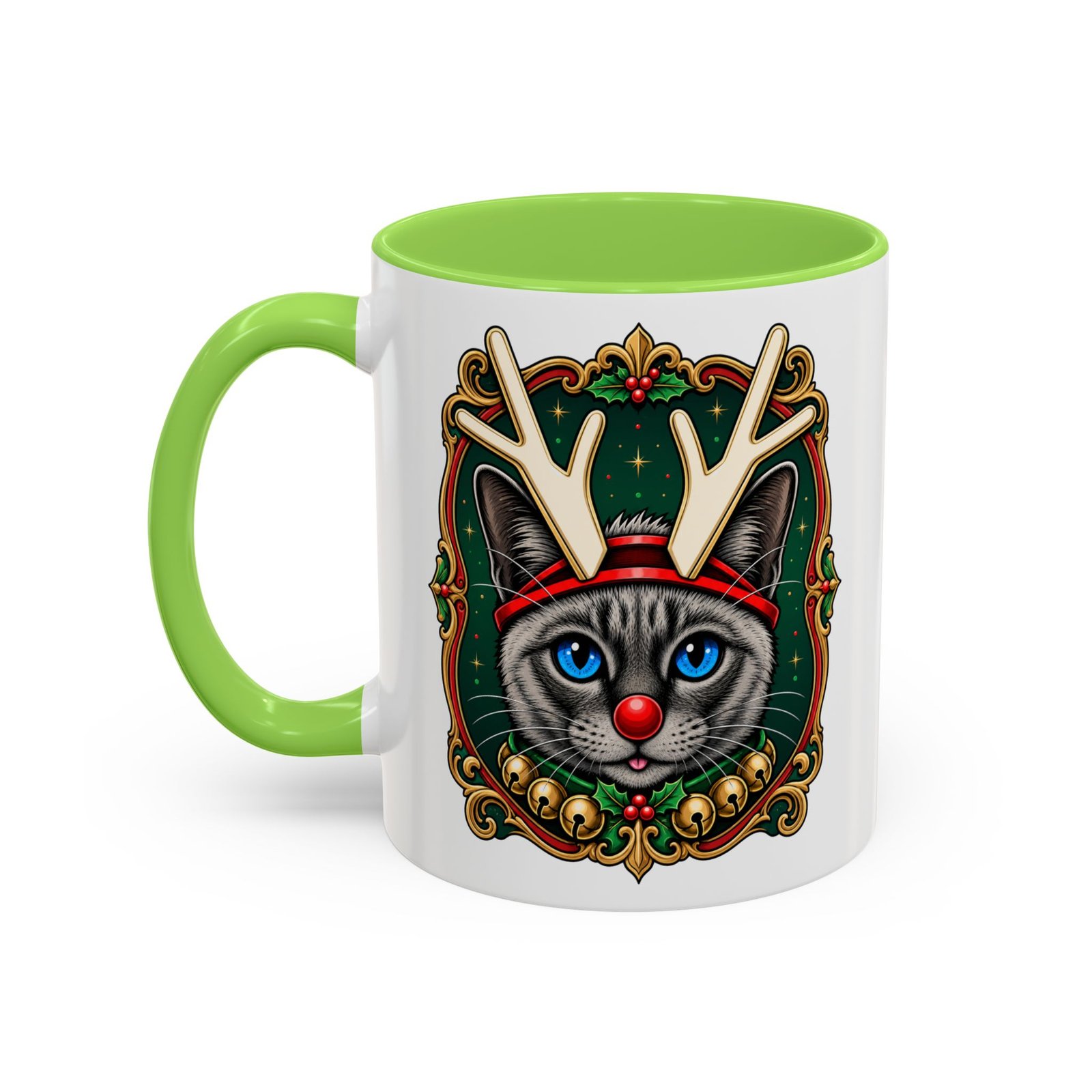 Rudolph the Reindeer Cat Color Accent Mug – Sip with Whiskers and Cheer - Image 14