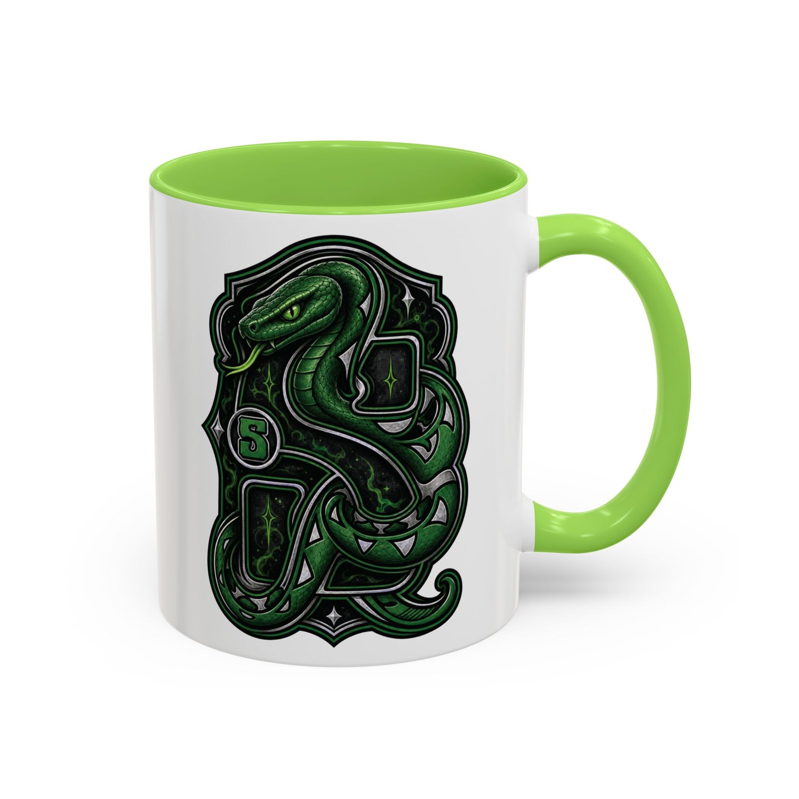 House of Snake – Accent Color Mug – Wizarding School Ambition in Every Sip - Image 11
