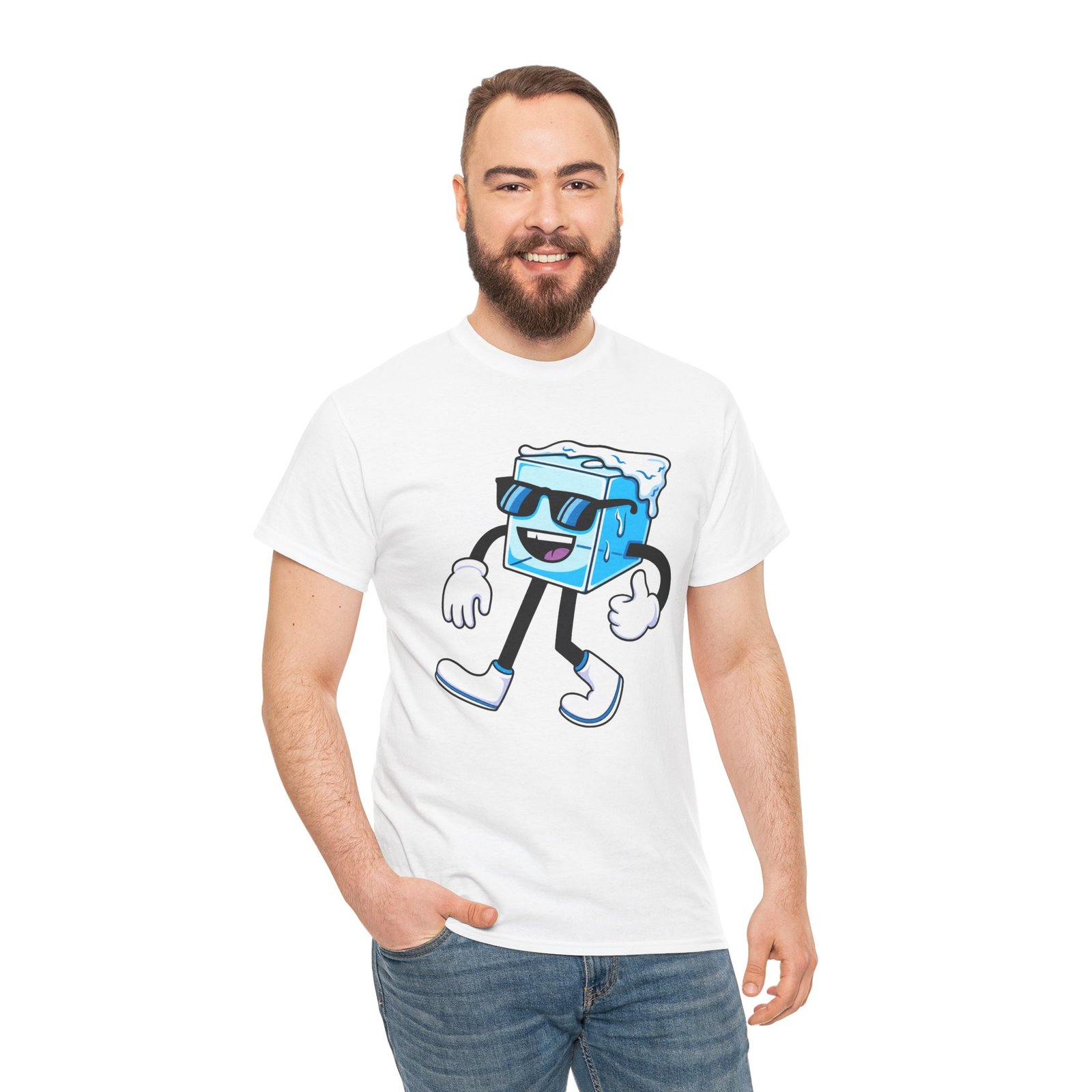 Too Cool Walking Ice Cube - Unisex T-Shirt – Funny Stay Frosty and Chill Pun - Image 2