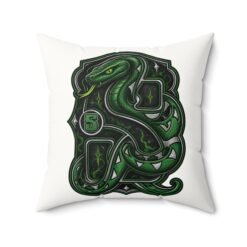 Alternative view of House of Snake – Faux Suede Throw Pillow – Cozy Wizarding School Ambition