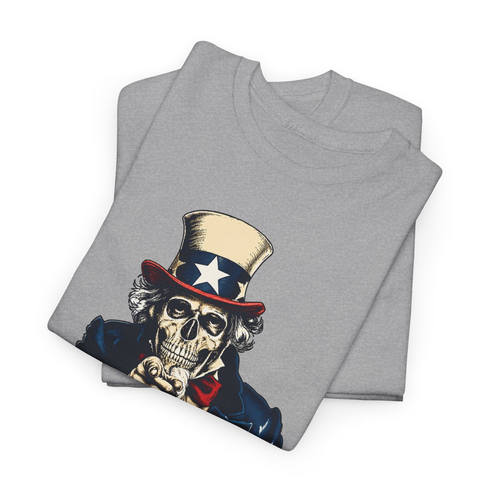 Zombie Uncle Sam - Unisex T-Shirt – He Wants Your Brains, Horror and Americana - Image 2