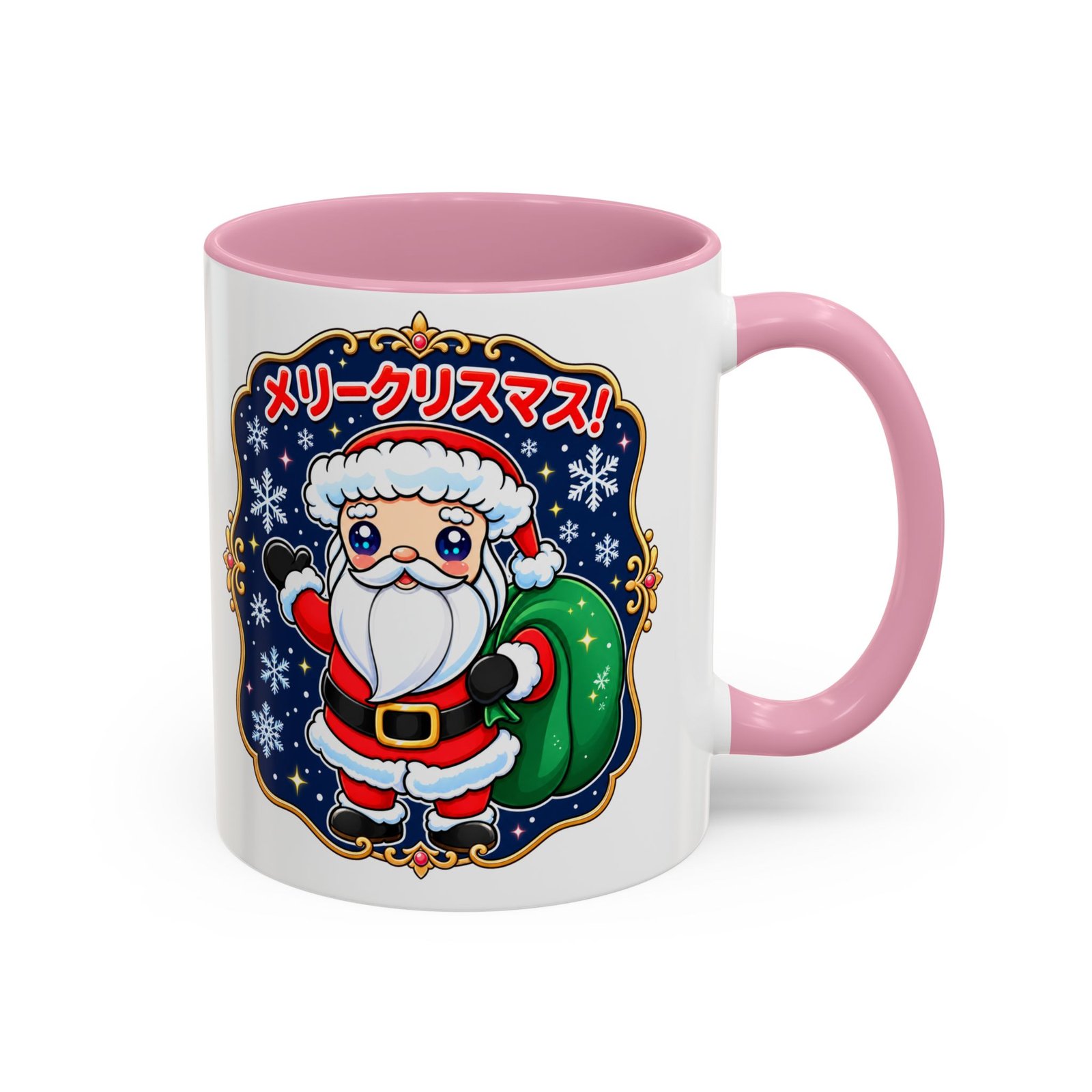 Kawaii Santa - Color Accent Mug – メリークリスマス with Every Sip - Image 11