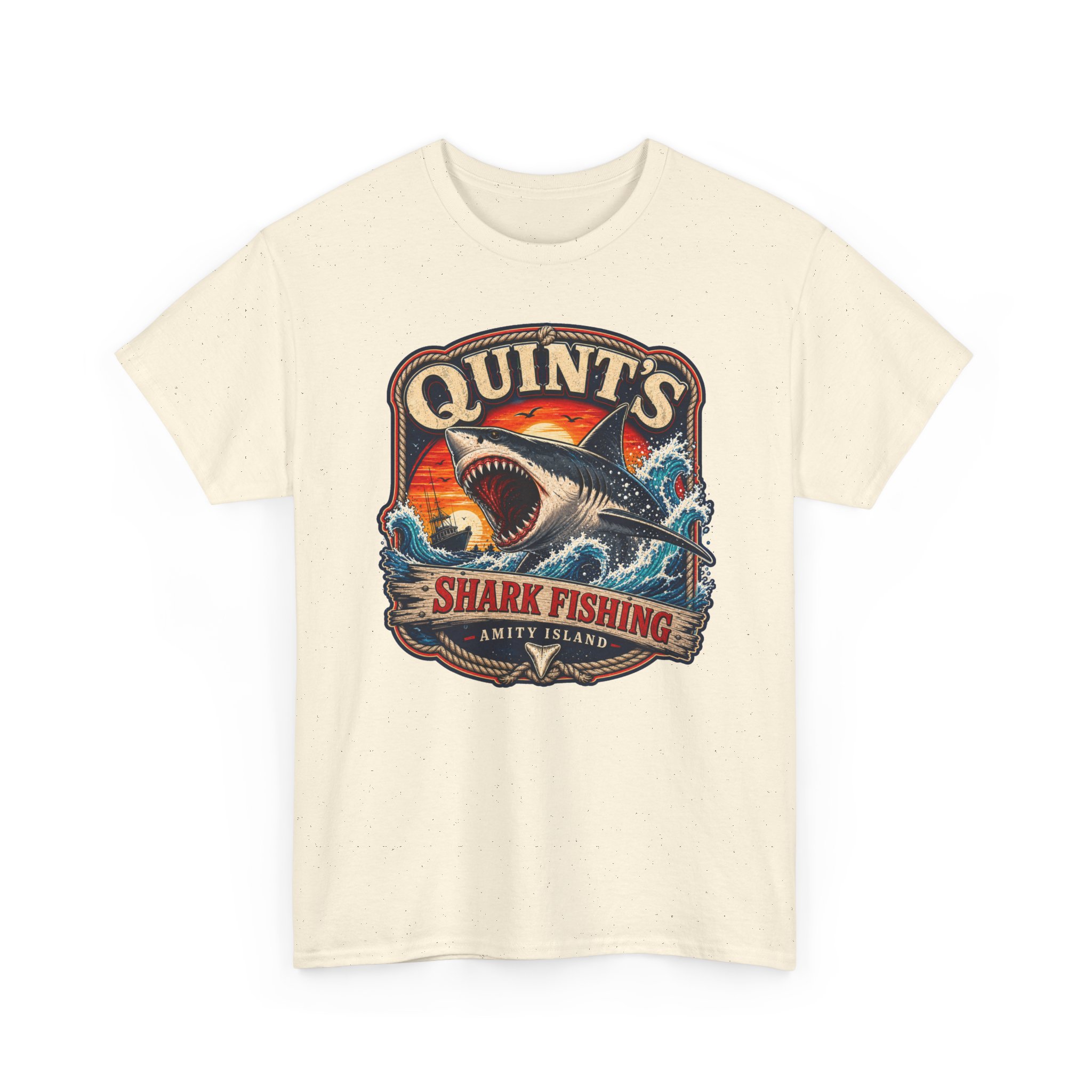 Quint’s Shark Fishing – Unisex T-Shirt – Amity’s Finest Shark Hunter - Image 17
