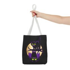 Moonlit Mischief - Tote Bag – Cute Halloween Cat and Bat - Image 28
