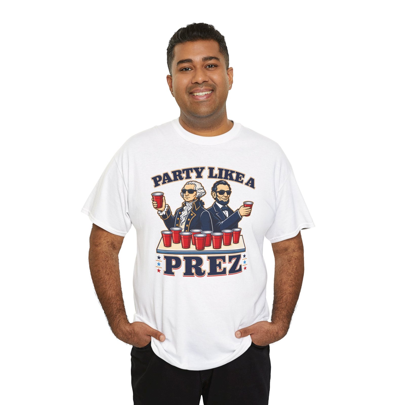 Party Like a Prez – Unisex T-Shirt – Founding Fathers Gone Wild - Image 3