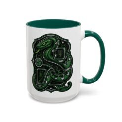 House of Snake – Accent Color Mug – Wizarding School Ambition in Every Sip - Image 13