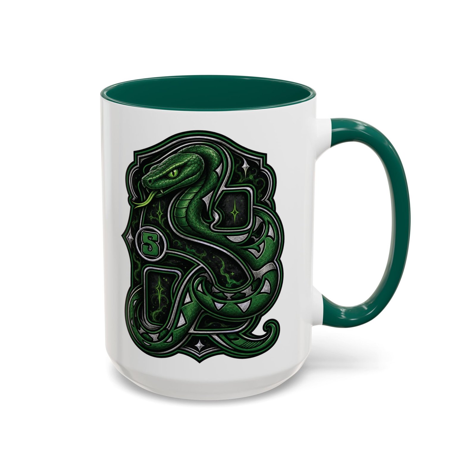House of Snake – Accent Color Mug – Wizarding School Ambition in Every Sip - Image 13