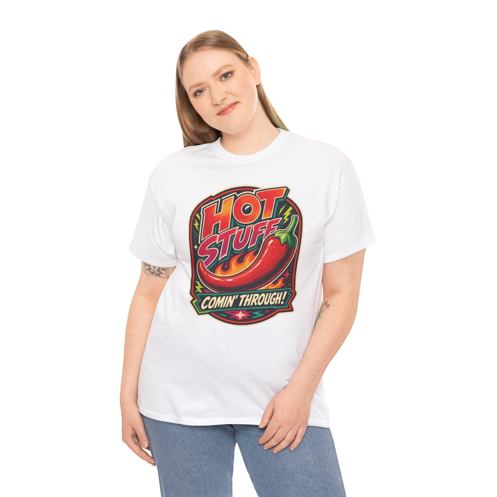 Hot Stuff Comin' Through! - Unisex T-Shirt – Spicy, Bold, and Ready to Roll - Image 3