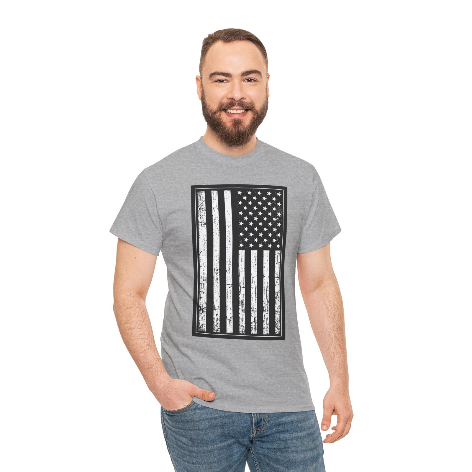 Distressed U.S. Flag – Unisex T-Shirt – Bold, Classic, American - Image 7