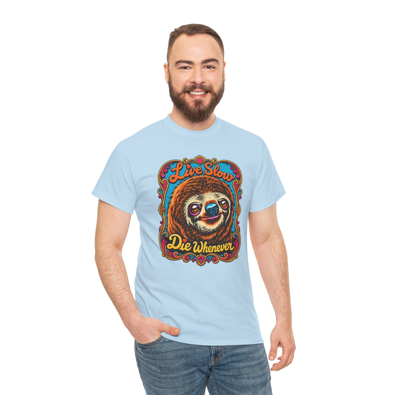 Live Slow, Die Whenever - Unisex T-Shirt – Sloth Life Approved - Image 4