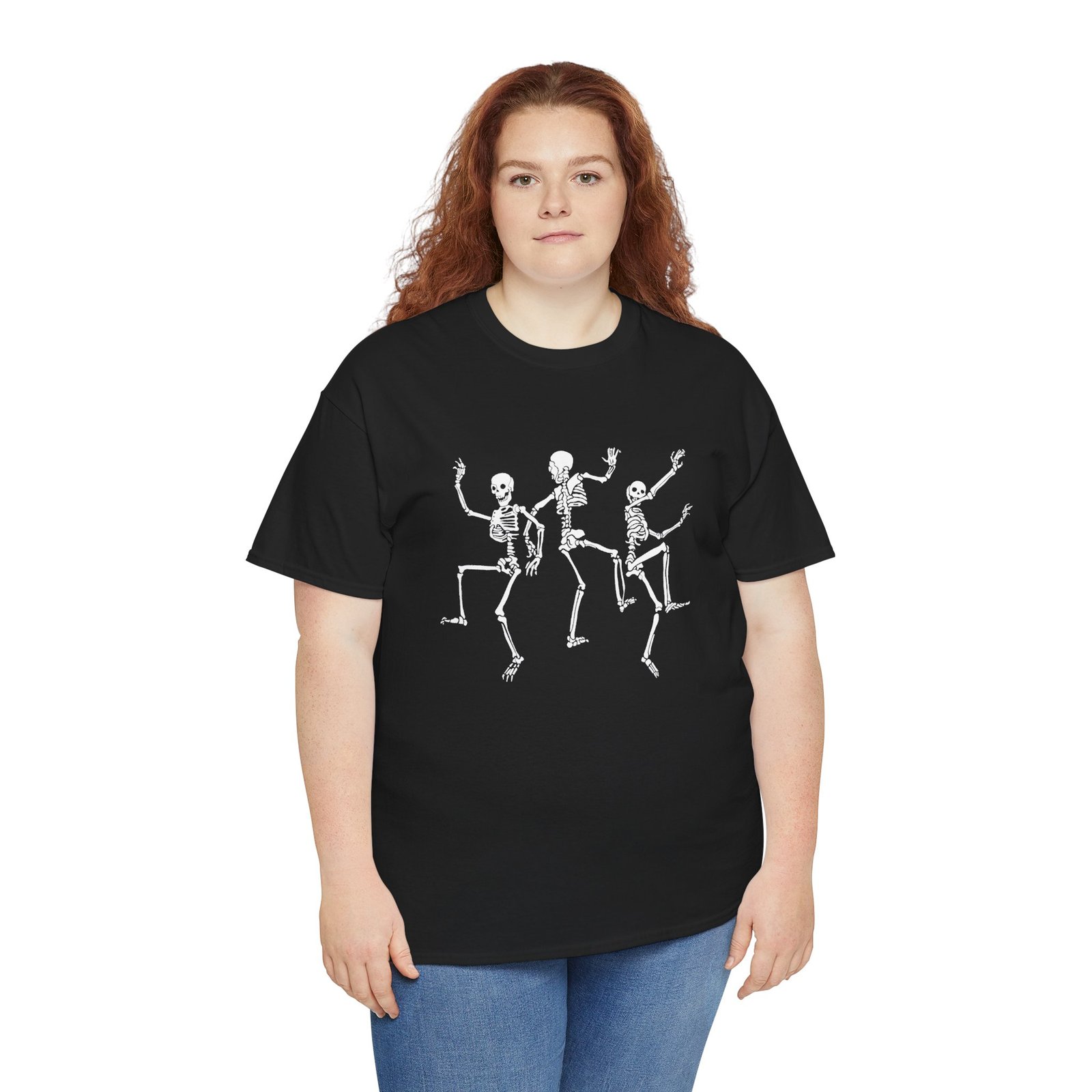 Dancing Skeletons - Unisex T-Shirt – Funny Halloween Skeleton Dance - Image 5