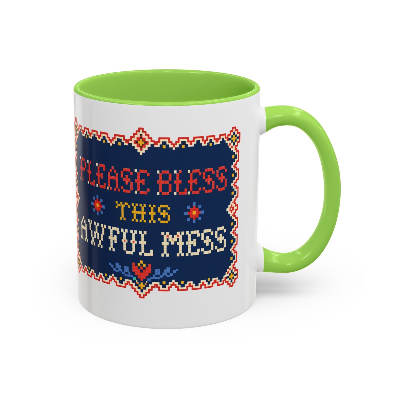 Please Bless This Awful Mess – 11oz or 15oz Accent Mug – Caffeine for Cozy Chaos - Image 15